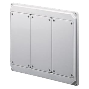 GEWISS - GEWGW68733W QMC125-200 - PANNELLO FLANGIATO PER MONTAGGIO PRESE SENZA BASE FUSIBILE - 3 COMBIBLOC 16/32A IP44/55 + 2 FLANGE DA INCASSO 16A - GRIGIO RAL 7035