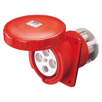 GEWISS - GEWGW68785 PRESA FISSA DA INCASSO A 10° - IP67 - 3P+T 125A 380-415V 50/60HZ - ROSSO - 6H - CON CONTATTO PULITO