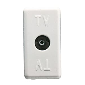 GEWISS - GEWGW20230 PRESA COASSIALE TV RESISTIVA - CONNETTORE IEC FEMMINA 9,5mm - RESISTENZA TERMINALE 75 OHM 20 Db -1 MODULO - SYSTEM WHITE