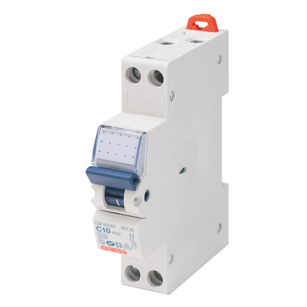 GEWISS - GEWGW90031 INTERRUTTORE MAGNETOTERMICO COMPATTO - MTC 45 - 1P+N CURVA C 13A - 1 MODULO
