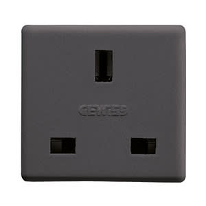 GEWISS - GEWGW21208 PRESA STANDARD INGLESE 250V ac - 2P+T 13A -2 MODULI - SYSTEM BLACK