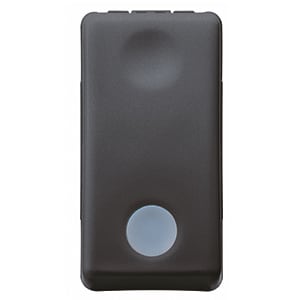 GEWISS - GEWGW21588 DEVIATORE UNIPOLARE 250V ac - 16AX - CON LENTE NEUTRA SOSTITUIBILE - ILLUMINABILE - 1 MODULO - SYSTEM BLACK