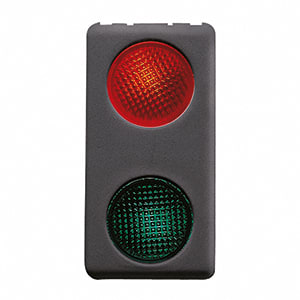 GEWISS - GEWGW21608 SPIA DI SEGNALAZIONE DOPPIA - 12/24V ac/dc - ROSSO/VERDE - 1 MODULO - SYSTEM BLACK