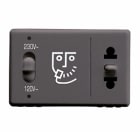 GEWISS - GEWGW21841 PRESA PER RASOIO PER IMPIANTI ALBERGHIERI - STANDARD EURO/AMERICANO - SEGNALAZIONE LUMINOSA TENSIONE - 230V50/60Hz - 3 MODULI - SYSTEM BLACK