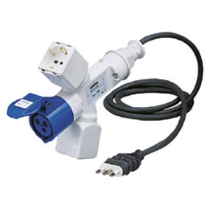 GEWISS - GEWGW64263 DERIVATORE ADATTATORE MOBILE IP44 - 2 USCITE DERIVATE -CON CAVO E SPINA CABLATI-SPINA 2P+T 16A S17-2 PRESE P17/11 + 1 PRESA P30-P17 + 1 PRESA 2P+T 16A