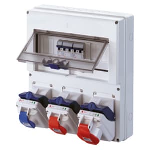 GEWISS - GEWGW66395 COMBIBLOC DBO - DA PARETE - 2 PRESE 2P+T 16A + 1 PRESA 3P+T 16A - IP55