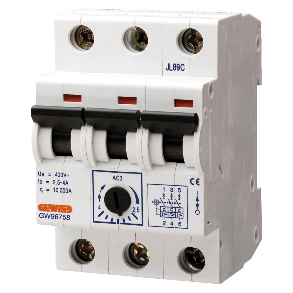 GEWISS - GEWGW96753 SALVAMOTORE - REGOLAZIONE RELE TERMICO 0,25-0,40A - 3 MODULI