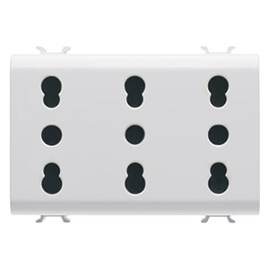 GEWISS - GEWGW10209 PRESA TRIPLA STANDARD ITALIANO 250V ac - 3X2P+T 16A BIVALENTE - P11-P17 - 3 MODULI - BIANCO LUCIDO - CHORUSMART