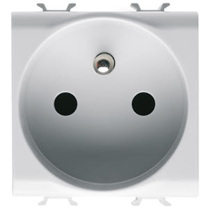 GEWISS - GEWGW10247F PRESA STANDARD FRANCESE 250V ac - MORSETTI CABLAGGIO RAPIDO - 2P+T 16A - 2 MODULI - BIANCO LUCIDO - CHORUSMART