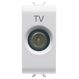 GEWISS - GEWGW10363 PRESA COASSIALE TV SCHERMATURA CLASSE A - CONNETTORE IEC MASCHIO 9,5mm - PASSANTE 10 dB - 1 MODULO - BIANCO LUCIDO - CHORUSMART