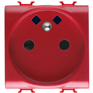 GEWISS - GEWGW10258 PRESA STANDARD FRANCESE 250V ac - MORSETTI SERRAGGIO FRONTALE - LINEE DEDICATE - 2P+T 16A - 2 MODULI - ROSSO - CHORUSMART
