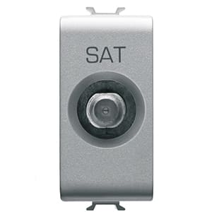 GEWISS - GEWGW14373 PRESA TV/SAT SCHERMATURA CLASSE A - CONNETTORE F FEMMINA - PASSANTE 10 dB - 1 MODULO - TITANIO - CHORUSMART