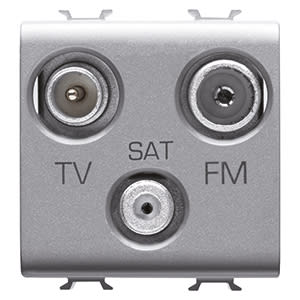 GEWISS - GEWGW14382 PRESA TV-FM-SAT - DIRETTA - 2 MODULI - TITANIO - CHORUSMART