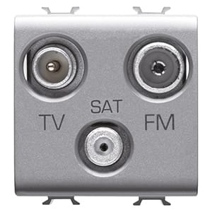 GEWISS - GEWGW14382 PRESA TV+FM+SAT 2M TITANIO