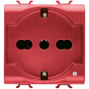 GEWISS - GEWGW10214 PRESA 2M 2P+T 16A BIV.ST.ITA./TED.ROSSA