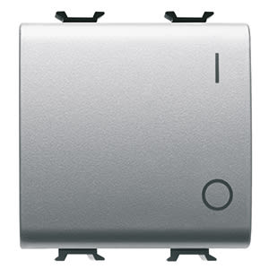 GEWISS - GEWGW14034 INTERRUTTORE BIPOLARE 250V ac - 16AX - NEUTRO - SIMBOLO 0/1 - 2 MODULI - TITANIO - CHORUSMART