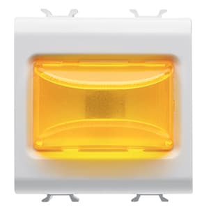 GEWISS - GEWGW10634 SPIA SPORGENTE - 12V ac/dc / 230V ac 50/60 Hz - AMBRA - 2 MODULI - BIANCO LUCIDO - CHORUSMART
