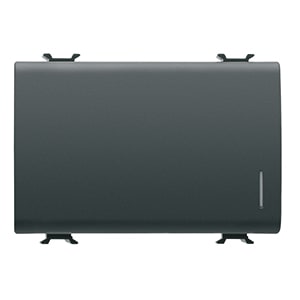 GEWISS - GEWGW12182 PULSANTE UNIPOLARE 250V ac - NA 16A ILLUMINABILE - CON DIFFUSORE - 3 MODULI - NERO SATINATO - CHORUSMART