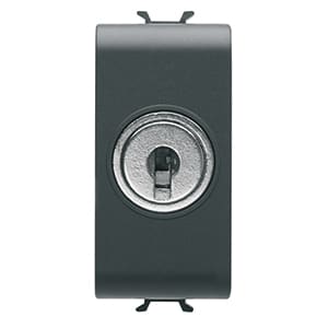 GEWISS - GEWGW12054 DEVIATORE UNIPOLARE 250V ac - 10AX - CON CHIAVE - 1 MODULO - NERO SATINATO - CHORUSMART