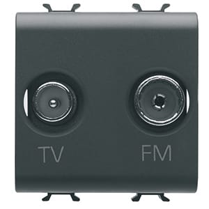 GEWISS - GEWGW12381 PRESA TV-FM - DIRETTA - 2 MODULI - NERO SATINATO - CHORUSMART