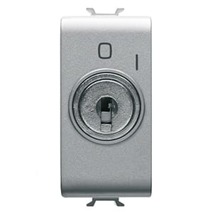 GEWISS - GEWGW14145 PULSANTE BIPOLARE 250V ac - NA 10A - CON CHIAVE - 1 MODULO - TITANIO - CHORUSMART