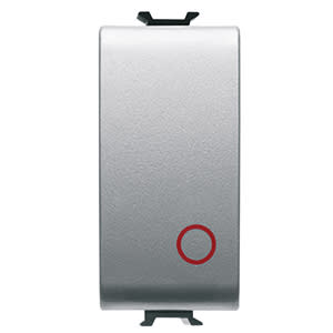 GEWISS - GEWGW14137 PULSANTE UNIPOLARE 250V ac - NC 16A - NEUTRO - SIMBOLO 0 ROSSO - 1 MODULO - TITANIO - CHORUSMART