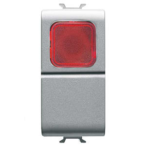 GEWISS GEWGW14143 PULSANTE 1M 1P NA 16A SPIA ROSSA TITANIO