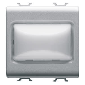 GEWISS - GEWGW14631 SPIA SPORGENTE - 12V ac/dc / 230V ac 50/60 Hz - OPALE - 2 MODULI - TITANIO - CHORUSMART