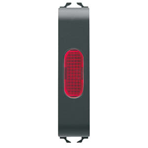 GEWISS - GEWGW12643 SPIA DI SEGNALAZIONE SINGOLA - ROSSO - 1/2 MODULO - NERO SATINATO - CHORUSMART