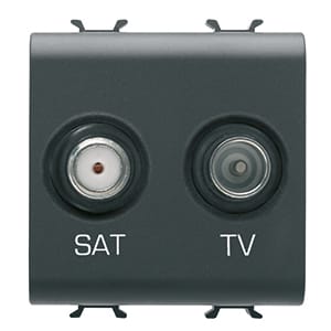 GEWISS - GEWGW12383 PRESA TV-SAT - DIRETTA - 2 MODULI - NERO SATINATO - CHORUSMART