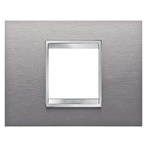 GEWISS - GEWGW16202MI PLACCA LUX 2P INOX SPAZZOLATO
