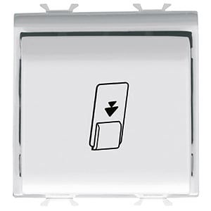 GEWISS - GEWGW10039 INTERRUTTORE UNIVERSALE A BADGE - UNIPOLARE NA 16AX - ILLUMINABILE - 2 MODULI - BIANCO LUCIDO - CHORUSMART