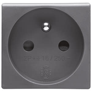 GEWISS - GEWGW21207 PRESA STANDARD FRANCESE 250V ac - 2P+T 16A - 2 MODULI - SYSTEM BLACK