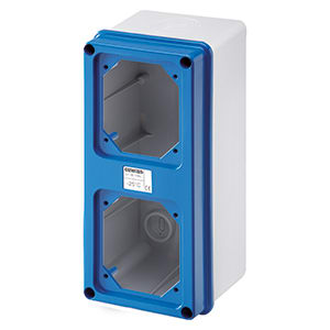 GEWISS - GEWGW66741N CASSETTA DA PARETE CON COPERCHIO FLANGIATO PREDISPOSTO PER 2 CALOTTE - IP67