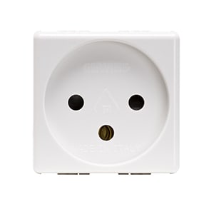 GEWISS - GEWGW20220 PRESA STANDARD ISRAELIANO 250V ac - 2P+T 16A - 2 MODULI- SYSTEM WHITE