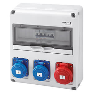 GEWISS - GEWGW68205N Q-DIN 14 DBO - 3 PRESE IEC 309 - IP65
