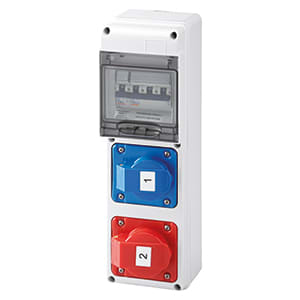 GEWISS - GEWGW68226N Q-DIN 5 DBO - 2 PRESA IEC 309 - IP44