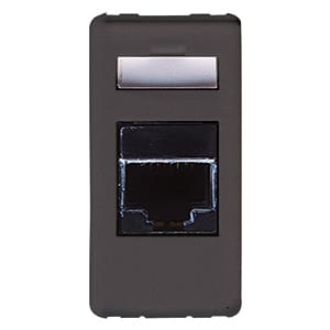 GEWISS - GEWGW21243 PRESA RJ45 - 4 COPPIE - CATEGORIA 5E - FTP - TOOLLESS - 1 MODULO - SYSTEM BLACK