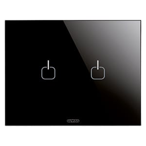 GEWISS - GEWGW16952CN PLACCA ICE TOUCH 3P NERO 2 SIMBOLI