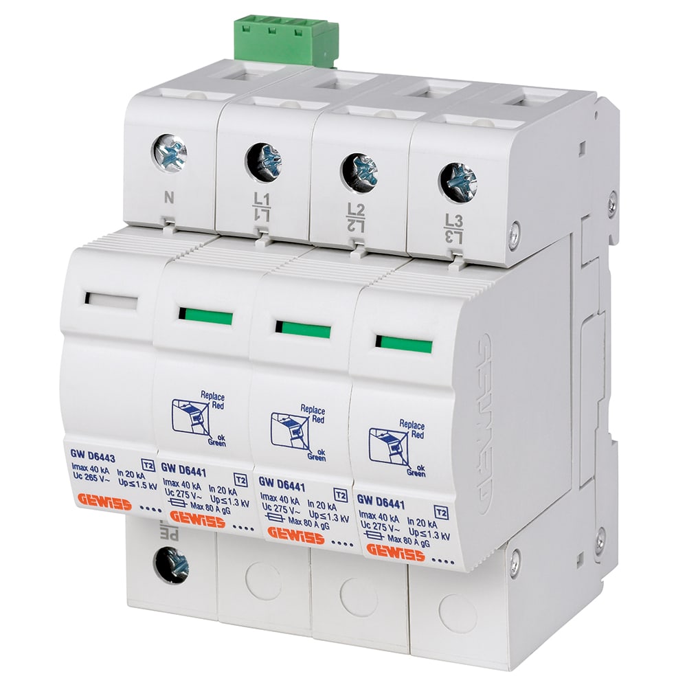 GEWISS - GEWGWD6402 LST - SCARICATORE DI SOVRATENSIONE - 3P+N 12,5KA - TIPO 1+2 - 4 MODULI