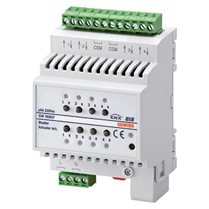 GEWISS - GEWGW90857 ATTUATORE PER TAPPARELLE - 4 CANALI - 6A - KNX - IP20 - 4 MODULI DIN