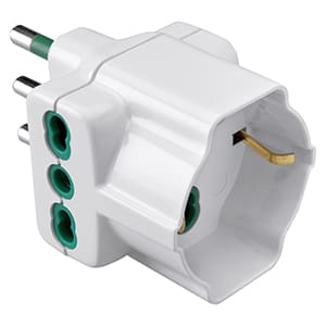 GEWISS - GEWGW28417 ADATTATORE MULTIPLO - 2P+T 16A S17 - 2 USCITE STANDARD ITALIANO 16A BIVALENTE - 1 USCITA STANDARD ITALIANO/TEDESCO 16A BIVALENTE - BIANCO