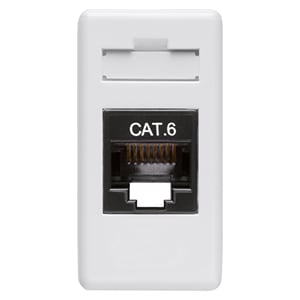 GEWISS - GEWGW20684 PRESA RJ45 - 4 COPPIE - CATEGORIA 6 - UTP - TOOLLESS - 1 MODULO - SYSTEM WHITE