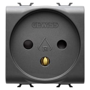GEWISS - GEWGW12281 PRESA STANDARD ISRAELIANO 250V ac - 2P+T 16A - 2 MODULI - NERO SATINATO - CHORUSMART