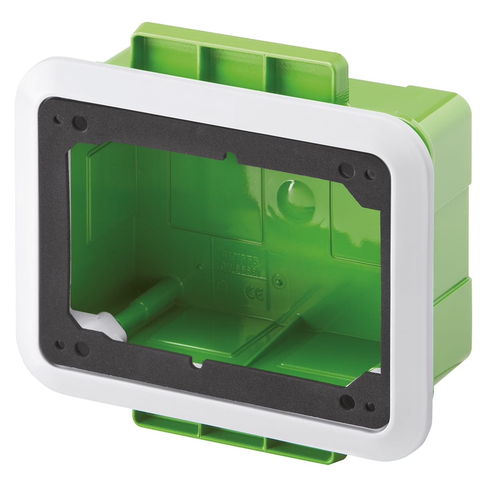 GEWISS - GEWGW66682PM CASSETTA CON CORNICE PER INCASSO DI PRESE FISSE ORIZZONTALI - PER PARETI MOBILI E CARTONGESSO - 16/32A CBF - IP44