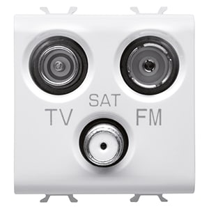 GEWISS - GEWGW10382 PRESA TV-FM-SAT - DIRETTA - 2 MODULI - BIANCO LUCIDO - CHORUSMART