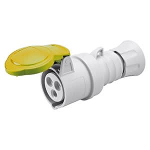 GEWISS - GEWGW62001H PRESA MOBILE DIRITTA HP - IP44/IP54 - 2P+T 16A 100-130V 50/60HZ - GIALLO - 4H - CABLAGGIO A VITE