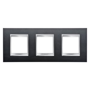 GEWISS - GEWGW16226VA PLACCA LUX INTERNATIONAL - IN TECNOPOLIMERO VERNICIATO - 2+2+2 POSTI ORIZZONTALE - ARDESIA - CHORUSMART