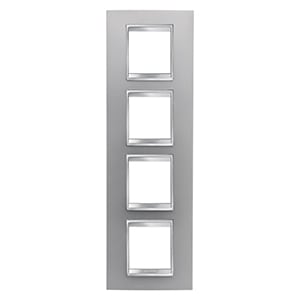 GEWISS - GEWGW16229VT PLACCA LUX INT.2+2+2+2P V.TITANIO