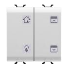 GEWISS - GEWGW10787 PULSANTIERA CON SIMBOLI INTERCAMBIABILI - KNX - 4 CANALI - 2 MODULI - BIANCO - CHORUSMART